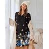 image:imageEkouaer Womens Nightgown Long Sleeve Sleepshirt Button Down Nightshirt V Neck Pajama Dress with Pockets SXXXLFloral Butterfly