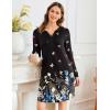 image:imageEkouaer Womens Nightgown Long Sleeve Sleepshirt Button Down Nightshirt V Neck Pajama Dress with Pockets SXXXLFloral Butterfly