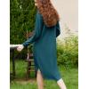 image:imageEkouaer Womens Nightgown Long Sleeve Sleepshirt V Neck Nightshirt Casual Loungewear Soft SleepwearBlue Green