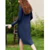 image:imageEkouaer Womens Nightgown Long Sleeve Sleepshirt V Neck Nightshirt Casual Loungewear Soft SleepwearNavy Blue