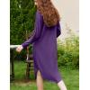 image:imageEkouaer Womens Nightgown Long Sleeve Sleepshirt V Neck Nightshirt Casual Loungewear Soft SleepwearPurple
