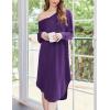 image:imageEkouaer Womens Nightgown Long Sleeve Sleepshirt V Neck Nightshirt Casual Loungewear Soft SleepwearPurple