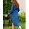 image:imageEkouaer Womens Nightgown Long Sleeve Sleepshirt V Neck Nightshirt Casual Loungewear Soft SleepwearRoyal Blue