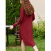 image:imageEkouaer Womens Nightgown Long Sleeve Sleepshirt V Neck Nightshirt Casual Loungewear Soft SleepwearWine Red