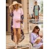 image:imageEkouaer Womens Nightgown V Neck Striped Button Down Sleepwear 34 Sleeves Nightshirts Soft Button Sleep Dress SXXLPink Stripe