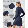 image:imageEkouaer Womens Nightgown Waffle Knit Long Sleeve Nightgown Sleep shirts Night Dress for Women SXXLNavy Blue