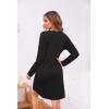 image:imageEkouaer Womens Nightshirt Long Sleeve Button Down Nightgown VNeck Sleepwear Casual Pajama DressBlack