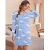 image:imageEkouaer Womens Nightshirt Long Sleeve Button Down Nightgown VNeck Sleepwear Casual Pajama DressBlue Stars Print