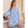 image:imageEkouaer Womens Nightshirt Long Sleeve Button Down Nightgown VNeck Sleepwear Casual Pajama DressBlue Stars Print