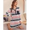 image:imageEkouaer Womens Nightshirt Long Sleeve Button Down Nightgown VNeck Sleepwear Casual Pajama DressChristmas Print