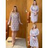 image:imageEkouaer Womens Nightshirt Long Sleeve Button Down Nightgown VNeck Sleepwear Casual Pajama DressGrey Stars Print
