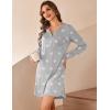 image:imageEkouaer Womens Nightshirt Long Sleeve Button Down Nightgown VNeck Sleepwear Casual Pajama DressGrey Stars Print