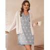 image:imageEkouaer Womens Nightshirt Long Sleeve Button Down Nightgown VNeck Sleepwear Casual Pajama DressGrey Stars Print