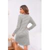image:imageEkouaer Womens Nightshirt Long Sleeve Button Down Nightgown VNeck Sleepwear Casual Pajama DressLight Grey Striped