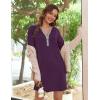 image:imageEkouaer Womens Nightshirt Long Sleeve Button Down Nightgown VNeck Sleepwear Casual Pajama DressPurple