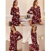 image:imageEkouaer Womens Nightshirt Long Sleeve Button Down Nightgown VNeck Sleepwear Casual Pajama DressRed Floral