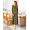 image:imageEkouaer Womens Nightshirt Long Sleeve Nightgown Round Neck Sleepwear Full Length Pajama Dress with Pockets Loungewear SXXLAarm Green