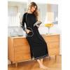 image:imageEkouaer Womens Nightshirt Long Sleeve Nightgown Round Neck Sleepwear Full Length Pajama Dress with Pockets Loungewear SXXLAblack