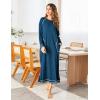 image:imageEkouaer Womens Nightshirt Long Sleeve Nightgown Round Neck Sleepwear Full Length Pajama Dress with Pockets Loungewear SXXLAdark Blue