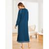 image:imageEkouaer Womens Nightshirt Long Sleeve Nightgown Round Neck Sleepwear Full Length Pajama Dress with Pockets Loungewear SXXLAdark Blue