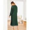 image:imageEkouaer Womens Nightshirt Long Sleeve Nightgown Round Neck Sleepwear Full Length Pajama Dress with Pockets Loungewear SXXLAdark Green