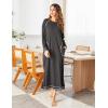 image:imageEkouaer Womens Nightshirt Long Sleeve Nightgown Round Neck Sleepwear Full Length Pajama Dress with Pockets Loungewear SXXLAdark Grey