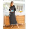 image:imageEkouaer Womens Nightshirt Long Sleeve Nightgown Round Neck Sleepwear Full Length Pajama Dress with Pockets Loungewear SXXLAdark Grey