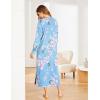image:imageEkouaer Womens Nightshirt Long Sleeve Nightgown Round Neck Sleepwear Full Length Pajama Dress with Pockets Loungewear SXXLAfloral Light Blue