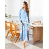 image:imageEkouaer Womens Nightshirt Long Sleeve Nightgown Round Neck Sleepwear Full Length Pajama Dress with Pockets Loungewear SXXLAfloral Light Blue