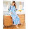 image:imageEkouaer Womens Nightshirt Long Sleeve Nightgown Round Neck Sleepwear Full Length Pajama Dress with Pockets Loungewear SXXLAfloral Light Blue
