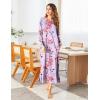 image:imageEkouaer Womens Nightshirt Long Sleeve Nightgown Round Neck Sleepwear Full Length Pajama Dress with Pockets Loungewear SXXLAfloral Lilac