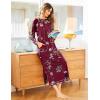 image:imageEkouaer Womens Nightshirt Long Sleeve Nightgown Round Neck Sleepwear Full Length Pajama Dress with Pockets Loungewear SXXLAfloral Red
