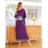 image:imageEkouaer Womens Nightshirt Long Sleeve Nightgown Round Neck Sleepwear Full Length Pajama Dress with Pockets Loungewear SXXLAfuchsia