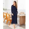 image:imageEkouaer Womens Nightshirt Long Sleeve Nightgown Round Neck Sleepwear Full Length Pajama Dress with Pockets Loungewear SXXLAnavy Blue