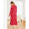 image:imageEkouaer Womens Nightshirt Long Sleeve Nightgown Round Neck Sleepwear Full Length Pajama Dress with Pockets Loungewear SXXLChristmas Snowflake