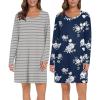Grey Striped&blue Floral