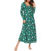image:imageEkouaer Nightgown Women Long Sleeve Sleepwear Full Length Long Nightshirt Soft Loungewear S4XLSanta Claus