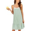 image:imageEkouaer Nightgowns for Women Cotton Night Gown Sleeveless Sleep Dress Lace Nighty Ladies Nightdress Summer SleepwearLight Green