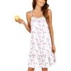 image:imageEkouaer Nightgowns for Women Cotton Night Gown Sleeveless Sleep Dress Lace Nighty Ladies Nightdress Summer SleepwearWhite Pink Floral
