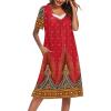 image:imageEkouaer Nightgowns for Women House Dress Nightgown with Pockets Mumu DressFloral Red
