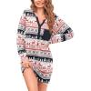 image:imageEkouaer Womens Nightshirt Long Sleeve Button Down Nightgown VNeck Sleepwear Casual Pajama DressChristmas Print