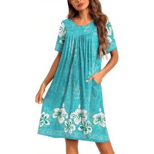 image:imageEkouaer Moo Moos for Women Button House Dresses for Women with Pocket Mumu S3XLLight Blue