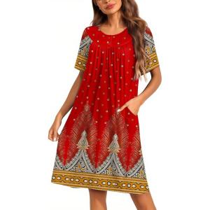 image:imageEkouaer Moo Moos for Women Button House Dresses for Women with Pocket Mumu S3XLRed Boho