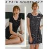 image:imageEkouaer 2 Pack Nightgowns for Women Night Dress Short Sleeve Womens Sleepwear Sleep Shirts Soft SXXLBlackblack Star