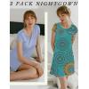 image:imageEkouaer 2 Pack Nightgowns for Women Night Dress Short Sleeve Womens Sleepwear Sleep Shirts Soft SXXLBlue Boholight Blue