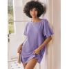 image:imageEkouaer 3 Pack Womens Tshirt Nightgown Waffle Knit Short Sleeve Sleepshirts Casual Cover Ups SXXXLSet 4