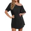 image:imageEkouaer 3 Pack Womens Tshirt Nightgown Waffle Knit Short Sleeve Sleepshirts Casual Cover Ups SXXXLSet 5