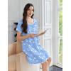 image:imageEkouaer Cotton Nightgowns for Women Lace Trim Sleep Shirts Short Sleeve Night Shirts Sleep Dress with PocketsBlue Birds