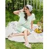 image:imageEkouaer Cotton Nightgowns for Women Lace Trim Sleep Shirts Short Sleeve Night Shirts Sleep Dress with PocketsGreen Floral