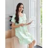 image:imageEkouaer Cotton Nightgowns for Women Lace Trim Sleep Shirts Short Sleeve Night Shirts Sleep Dress with PocketsGreen Floral